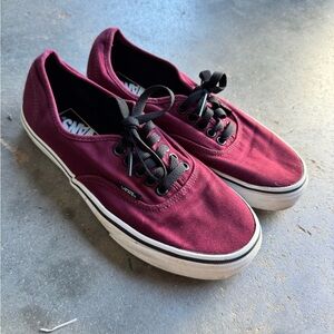 Vans Men's Dark Red Canvas Sneakers